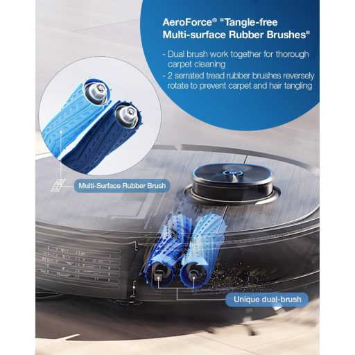 ECOVACS Deebot T9 AIVI Robotporszívó Feltörlő Funkcióval - 3000Pa Szívóerő, Akadályfelismerés, Csomómentes Kefe, Állatszőr Eltávolítás, 3D T