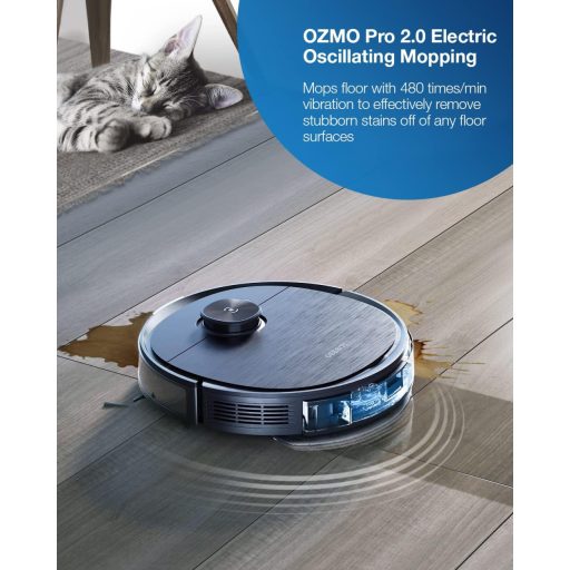 ECOVACS Deebot T9 AIVI Robotporszívó Feltörlő Funkcióval - 3000Pa Szívóerő, Akadályfelismerés, Csomómentes Kefe, Állatszőr Eltávolítás, 3D T