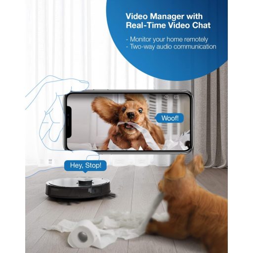 ECOVACS Deebot T9 AIVI Robotporszívó Feltörlő Funkcióval - 3000Pa Szívóerő, Akadályfelismerés, Csomómentes Kefe, Állatszőr Eltávolítás, 3D T