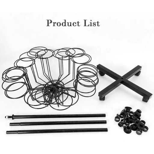 Suport metalic pentru pălării FWTXZTER - Negru, cuier rotativ în stil industrial, din fier, pentru antreu și dressing, 158 cm înălțime