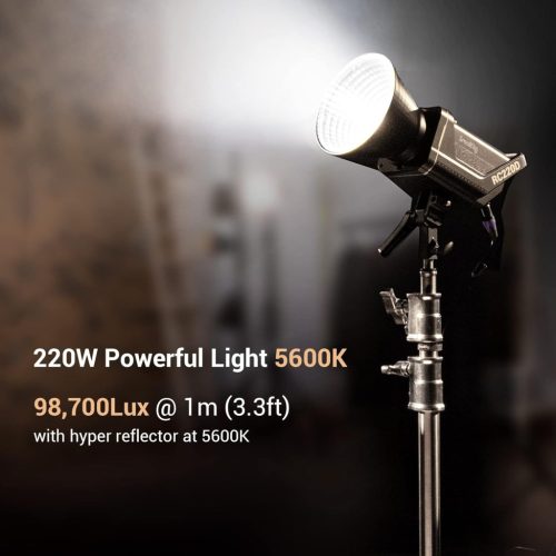 SMALLRIG RC 220D 220W COB Videólámpa, 98700 Lux Fényerő, 9 Fényeffektus, CRI 95+ Bowens Foglalat, SmallGoGo App Vezérlés, V-Mount Kompatibil