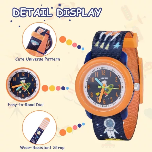 Vicloon Ceas pentru copii, rezistent la apă, cu model 3D animat, analog, cu quartz, pentru fete.