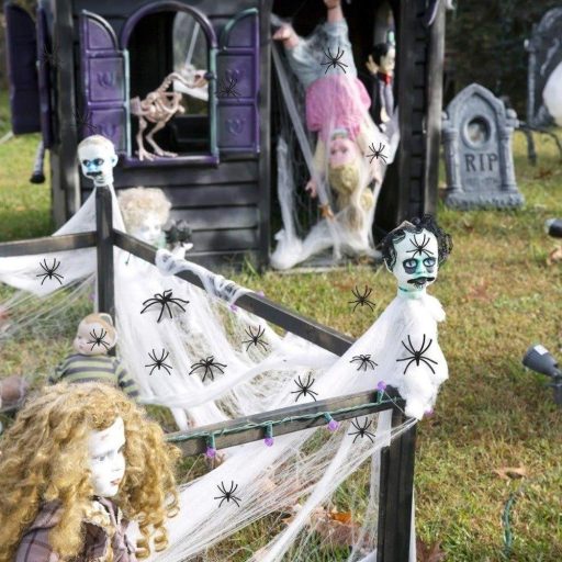 Halloween Pókháló 60g, 30 Darab Mű Pókkal - Beltéri és Kültéri Dekorációhoz Újracsomagolt termék