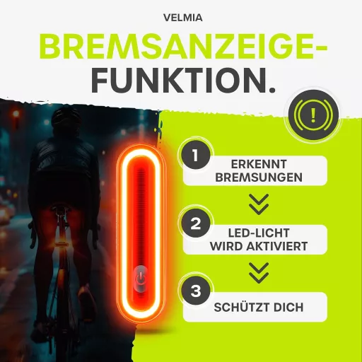 Sada LED svetiel na bicykel Velmia s USB nabíjaním, výdrž 8,5 hodiny, 3 režimy