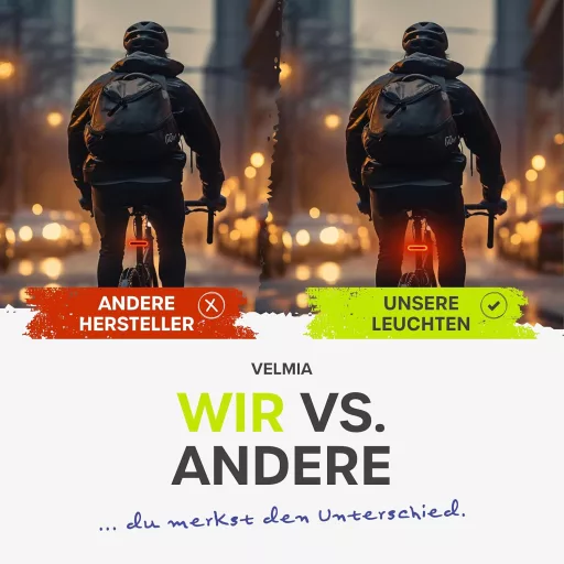 Sada LED svetiel na bicykel Velmia s USB nabíjaním, výdrž 8,5 hodiny, 3 režimy