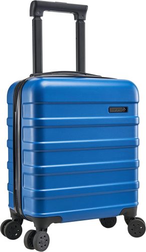 Troller Cabin Max Anode, ușor, cu carcasă rigidă, 4 roți și închidere cu cifru, albastru egeean, troller de cabină 45 cm, 2,2 kg