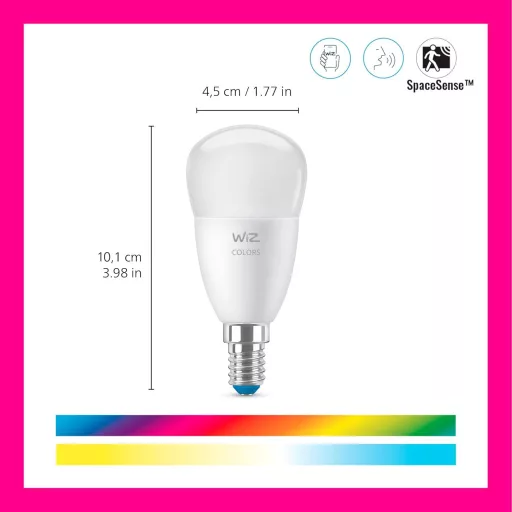 WiZ E14 40W RGB LED izzó WiFi és Bluetooth vezérléssel