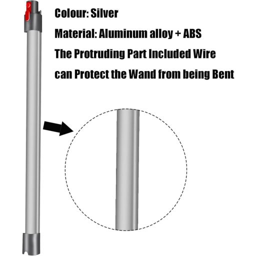 Italdos teleskopická trubica kompatibilná s Dyson V11 V10 V15 V8 V7, 73 cm, strieborná