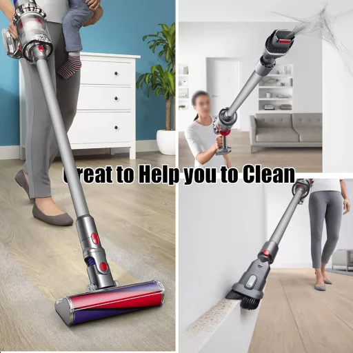 Tub telescopic metalic compatibil Dyson V11 V10 V15 V8 V7, 73 cm, argintiu