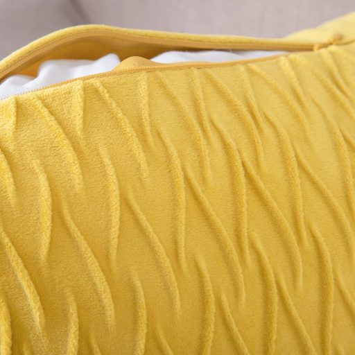 Madizz 2 db Bársony Díszpárna Huzat 45x45 cm Citromsárga Luxus Kanapé Hálószoba