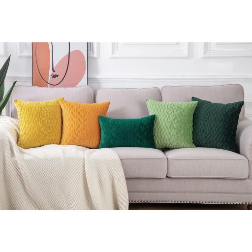 Madizz 2 db Bársony Díszpárna Huzat 45x45 cm Citromsárga Luxus Kanapé Hálószoba