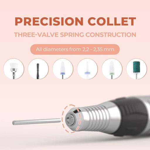 Profesionálna elektrická brúska na nechty JCMaster 35 000 ot./min na gélové a akrylové nechty s pedálom a 6 nadstavcami