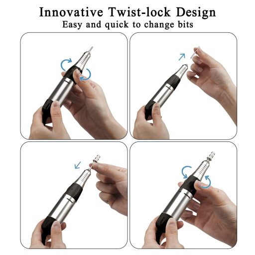 Profesionálna elektrická brúska na nechty JCMaster 35 000 ot./min na gélové a akrylové nechty s pedálom a 6 nadstavcami