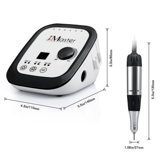 Profesionálna elektrická brúska na nechty JCMaster 35 000 ot./min na gélové a akrylové nechty s pedálom a 6 nadstavcami