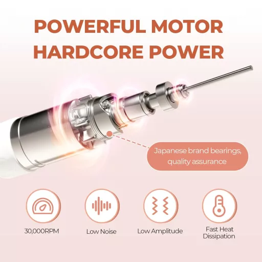 JCMaster Professzionális Elektromos Körömcsiszoló 35000 RPM Pedállal Gél és Akril Körömhöz