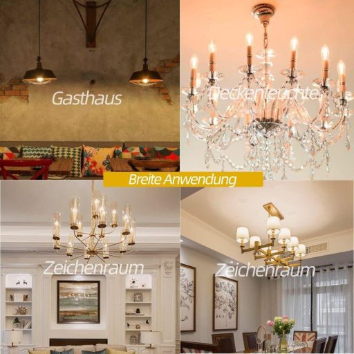 Mastery Mart E14 LED Gyertyaizzó 4,5W C35 Dimmelhető Edison Csavaros Vintage Izzó 2700K