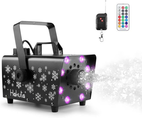 HAKUTA 800W Hógép 8 RGB LED Világítással, 13 Színmóddal és 2 Távirányítóval - Esküvőkre, Partikra, Halloweenre, Karácsonyra, Színpadi Előadá