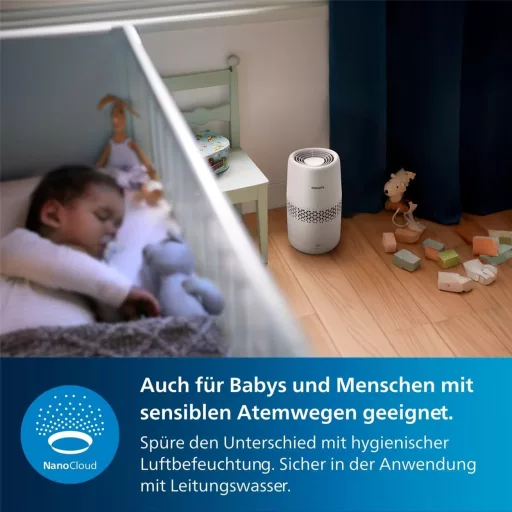 Philips Humidifier 2000 Series Párásító, 99,97%-kal Kevesebb Baktériummal, 2L Tartály, 31m² Helyiséghez, Ultra Csendes 32dB, Automata Kikapc
