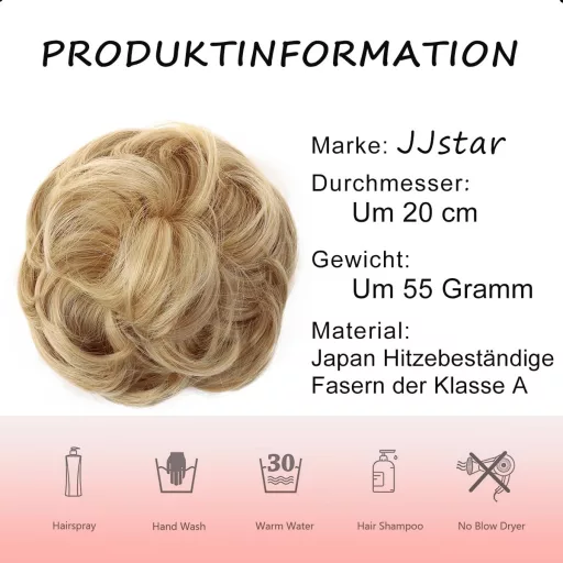 JJstar Ondulator de Păr cu Elastic, Agrafă, Blond Miel, Femei și Fete