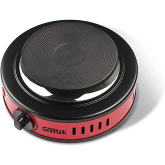   G3 Ferrari G10157 Portable Electric Hob 500W Temperature Control Cast Iron Plate 11cm Power Indicator Ideal for Camping Red