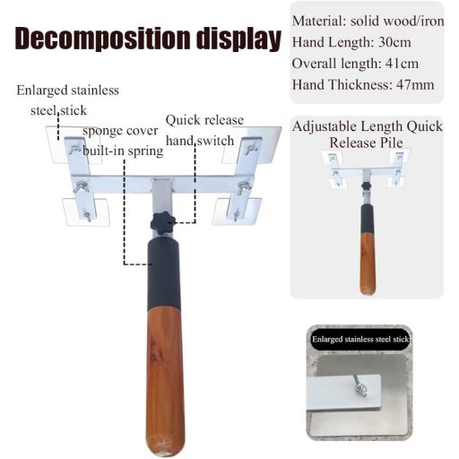 DYK&NX Falra szerelhető Wing Chun fa bábú rugós karokkal, harcművészeti edzőbábu