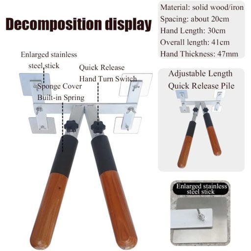 Manechin Wing Chun de perete DYK&NX cu brațe elastice, manechin de antrenament arte marțiale