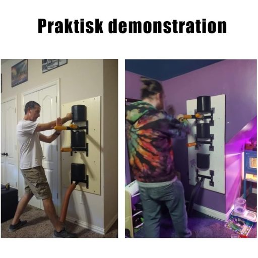 Manechin Wing Chun de perete DYK&NX cu brațe elastice, manechin de antrenament arte marțiale