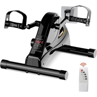   FITODO Mini rotoped - Elektrický stepper na domáce cvičenie, s nastaviteľnou rýchlosťou, diaľkovým ovládaním a veľkým displejom, so 6 programami, Fek