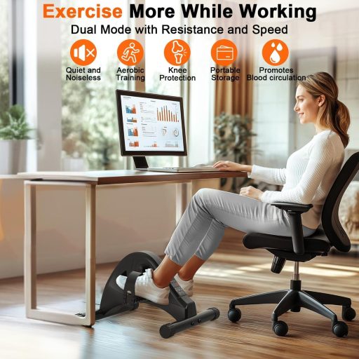 FITODO Mini Szobakerékpár - Elektromos Stepper Otthoni Edzéshez, Állítható Sebességgel, Távirányítóval és Nagy Kijelzővel, 6 Programmal, Fek