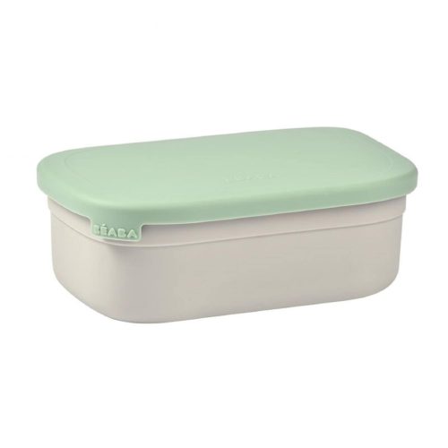 BÉABA Rozsdamentes Acél Gyermek Uzsonnás Doboz 760ml - Szivárgásmentes Bento Box Szilikon Borítással, BPA-mentes, Óvodába és Iskolába, Szürk