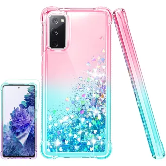   Husă Pilaru Samsung Galaxy S20 FE - Husă transparentă cu sclipici lichid, carcasă de protecție subțire și moale din silicon TPU rezistentă la șocuri pentru femei, spate telefon mobil