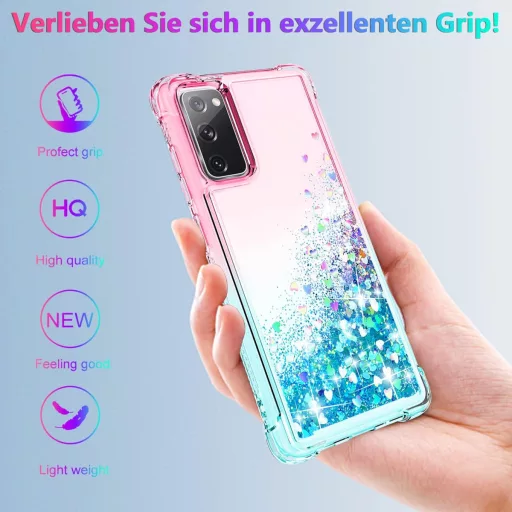 Husă Pilaru Samsung Galaxy S20 FE - Husă transparentă cu sclipici lichid, carcasă de protecție subțire și moale din silicon TPU rezistentă la șocuri pentru femei, spate telefon mobil