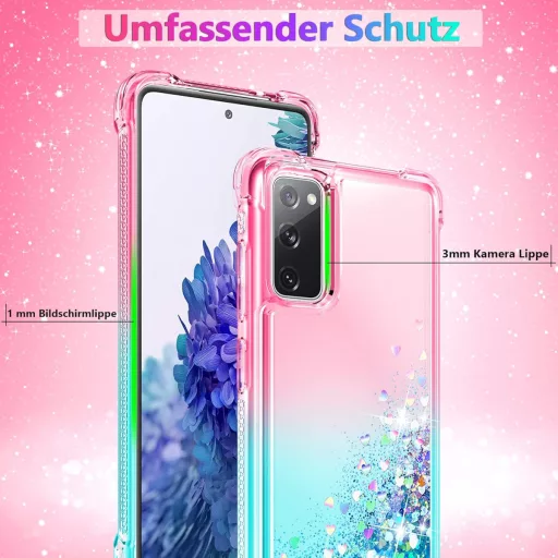 Husă Pilaru Samsung Galaxy S20 FE - Husă transparentă cu sclipici lichid, carcasă de protecție subțire și moale din silicon TPU rezistentă la șocuri pentru femei, spate telefon mobil