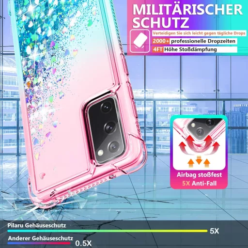 Husă Pilaru Samsung Galaxy S20 FE - Husă transparentă cu sclipici lichid, carcasă de protecție subțire și moale din silicon TPU rezistentă la șocuri pentru femei, spate telefon mobil