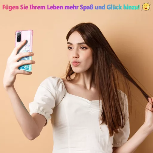 Husă Pilaru Samsung Galaxy S20 FE - Husă transparentă cu sclipici lichid, carcasă de protecție subțire și moale din silicon TPU rezistentă la șocuri pentru femei, spate telefon mobil