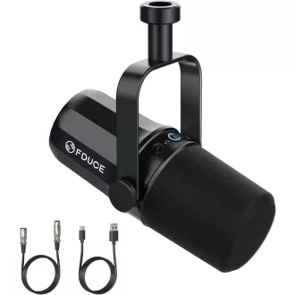   FDUCE SL40 Profi Streaming Mikrofon USB/XLR Csatlakozással, Beépített Fejhallgató Kimenettel - Black, SL40 USB, XLR