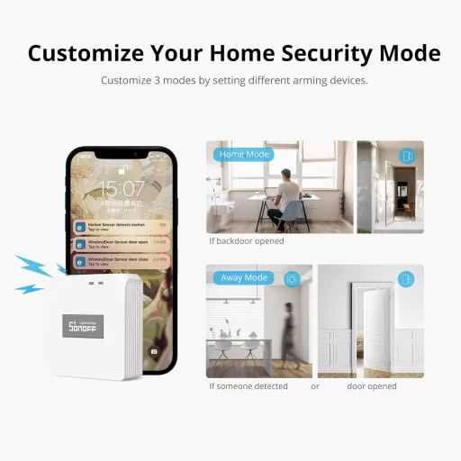 SONOFF ZigBee Bridge Pro - Hub Smart Home cu Wi-Fi și ZigBee, Mod Securitate, Control prin Aplicație, Actualizare OTA a Dispozitivelor