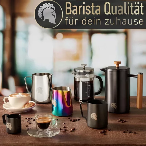 Barista Legends Rozsdamentes Acél Tejkiöntő 350ml Különleges Latte Art Kiöntőcsőrrel - Arany Színű Barista Kancsó Kávérajzoláshoz