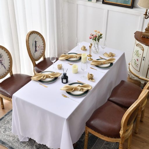 HEMERIEN 12 darabos szatén asztalterítő szett, 20x20 inch, champagne arany, esküvő és ünnepségekhez