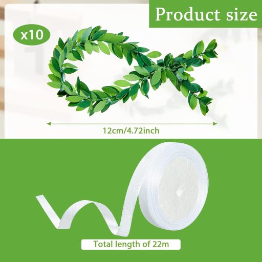 BBTO 10-dijelni set ukrasa u obliku ribe za Prvu pričest - za dječake i djevojčice, s ratan lišćem, vrpcom, za ukrašavanje stola, za krštenje