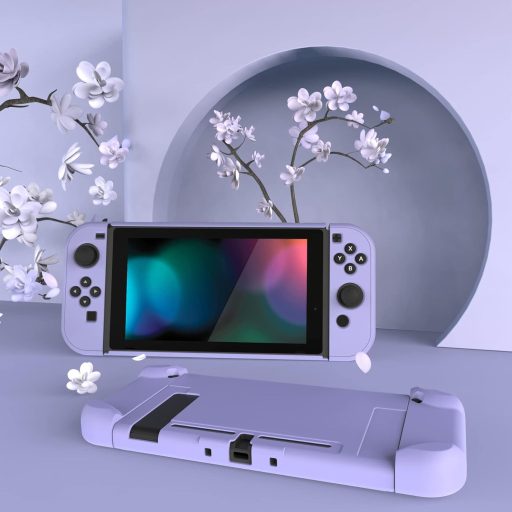 Husă de protecție eXtremeRate pentru Nintendo Switch, separabilă, compatibilă cu dock-ul - Mov deschis