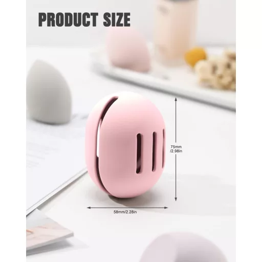 FERYES Silikónové Puzdro na Hubku na Make-up - Ružové Cestovné Puzdro na Kozmetické Príslušenstvo pre Hubky Beauty Blender - Priedušné Ochranné Puzdro