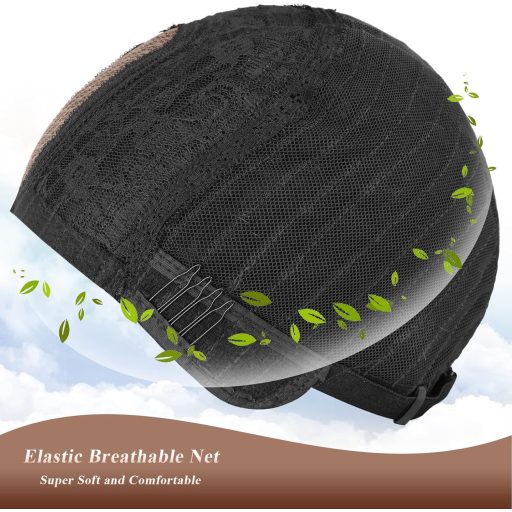 FESHFEN dlhá vlnitá parochňa s čipkovaným čelom a cestičkou v strede, 65 cm