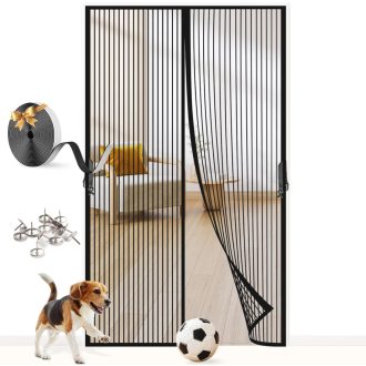   FORTRY Mágneses Szúnyogháló Ajtóra 100x210cm Ragasztós Telepítés Nélkül Fúrás