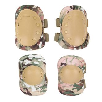   Taktická ochranná sada pre dospelých - Polstrované chrániče kolien a lakťov, khaki