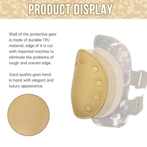 Taktická ochranná sada pre dospelých - Polstrované chrániče kolien a lakťov, khaki