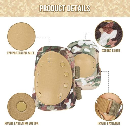 Taktická ochranná sada pre dospelých - Polstrované chrániče kolien a lakťov, khaki
