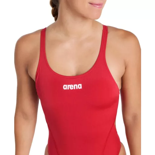 ARENA Női Úszódressz MaxLife Nyitott Hátú Szilárd Sötétkék-Fehér - 34, Red-white