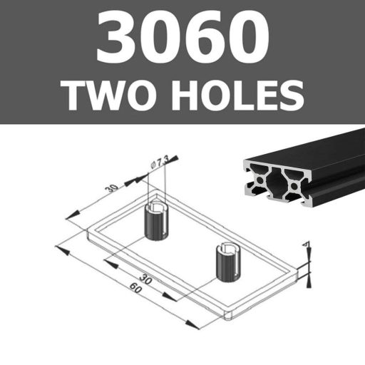 HJYZY ABS Műanyag Végzáró Sapka 30x60mm Alumínium Profilhoz - 35db Pack