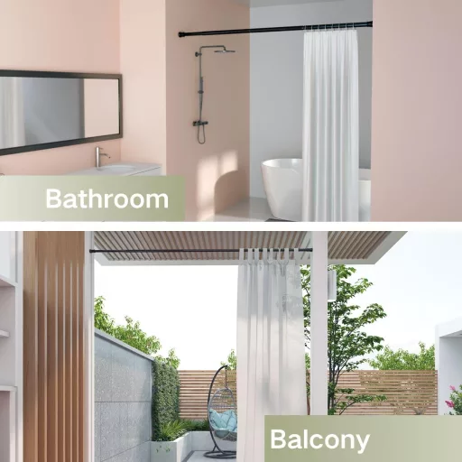 Venwemong Teleskopska Šipka za Zavjese Bez Bušenja 75-175 cm Kupaonica Ormar